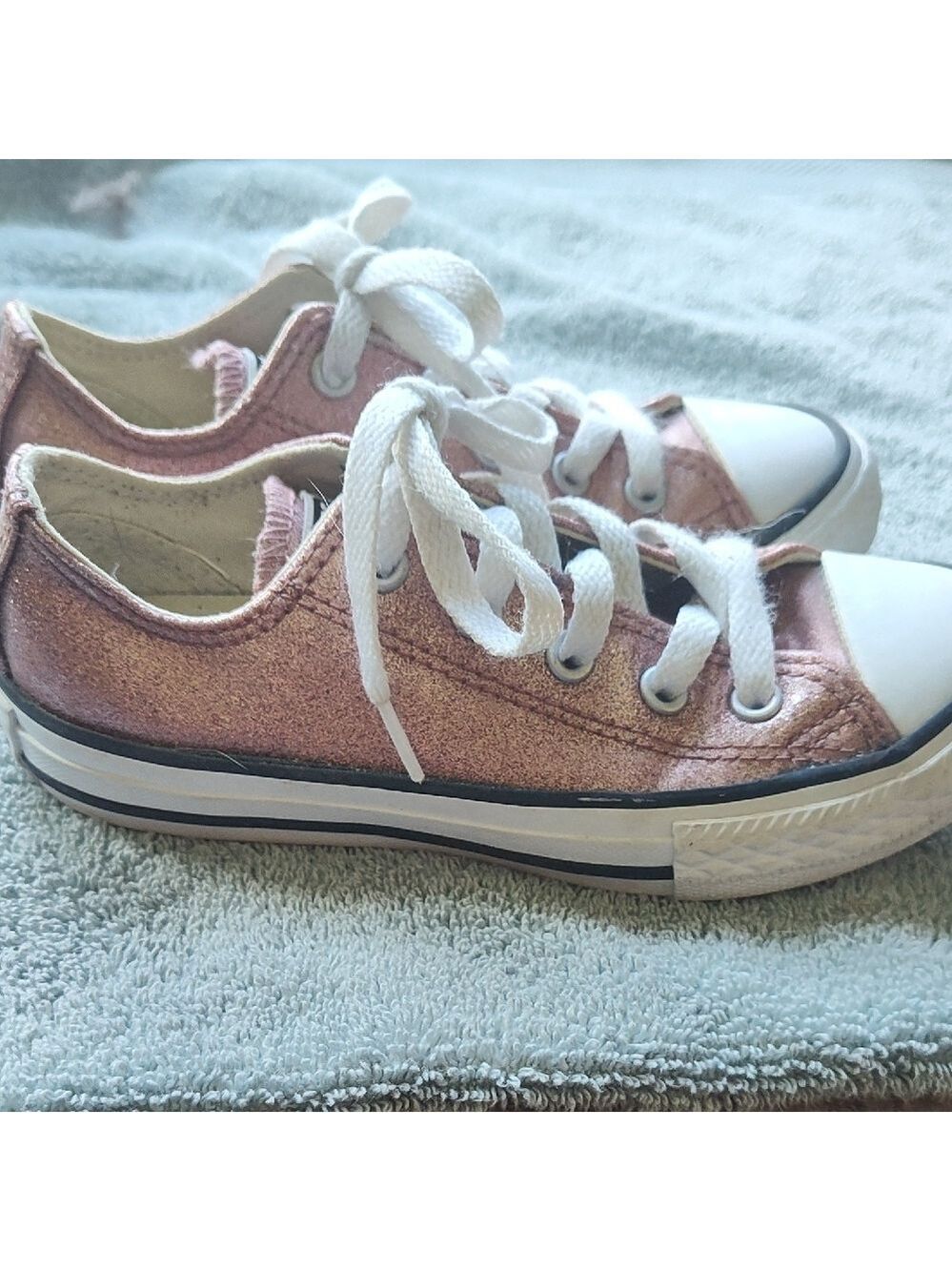 Pink and White Low-Top Sneakers - Picture 3 of 7